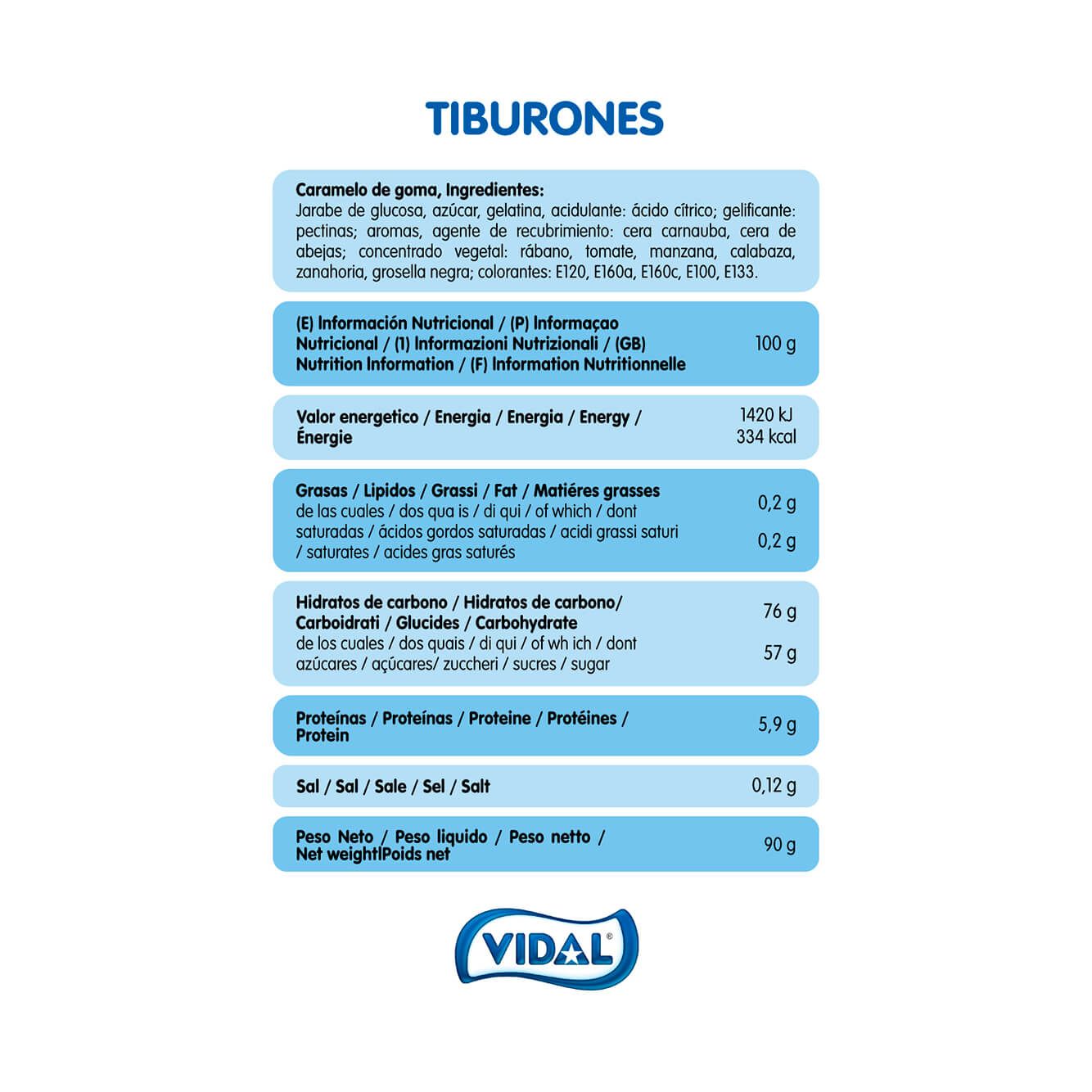 Tiburones Halal 14 bolsas de 90 g