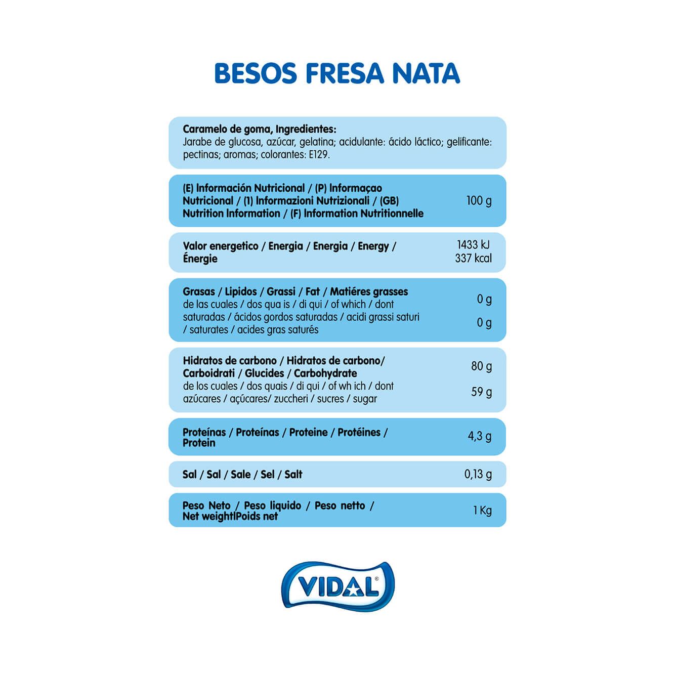 Besos Fresa bolsa 1 Kg