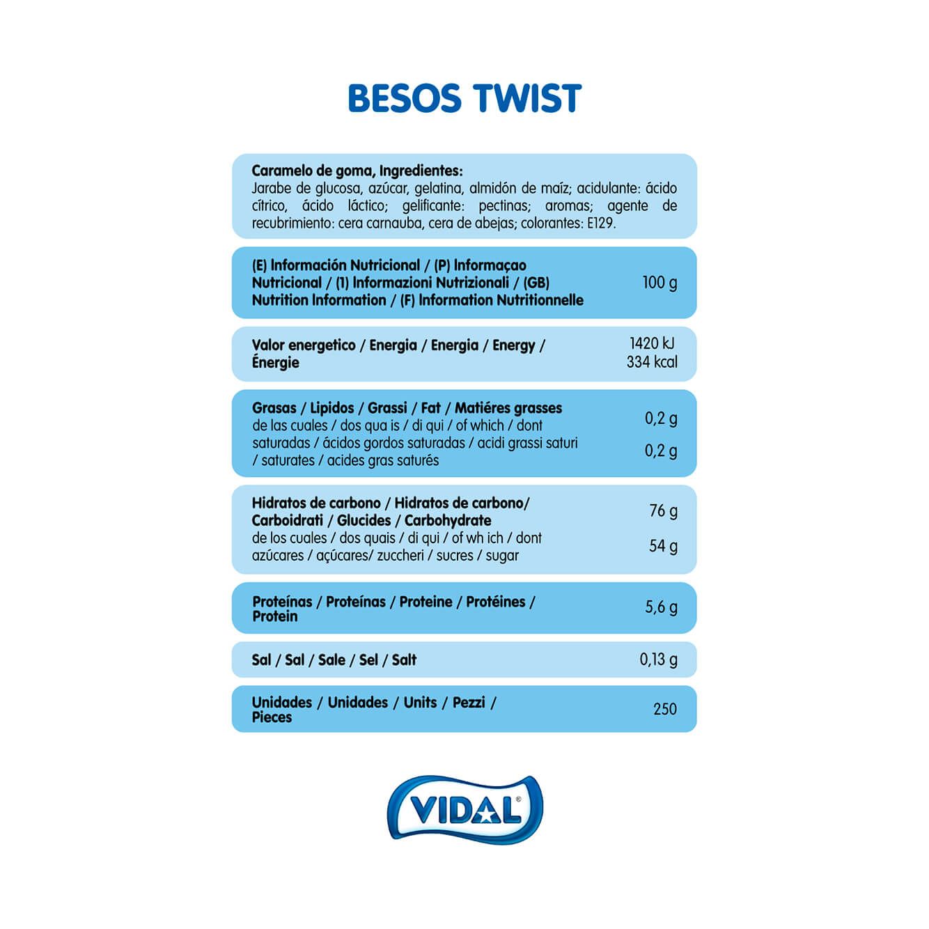 Besos Twist Fresa-Nata 250 uds