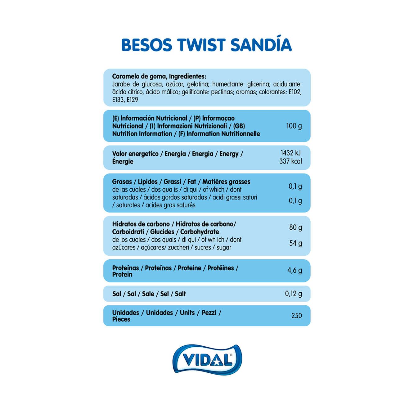 Besos Twist Pica Sandía bolsa 1,5 Kg