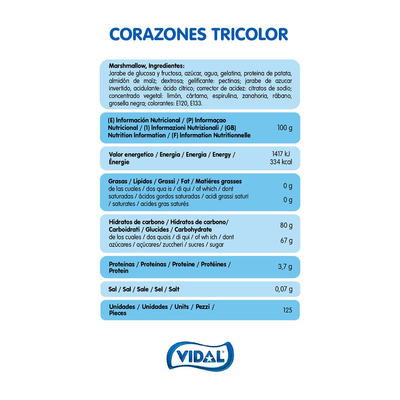 Dulcinubes Corazones Tricolor bolsa 837,5 g