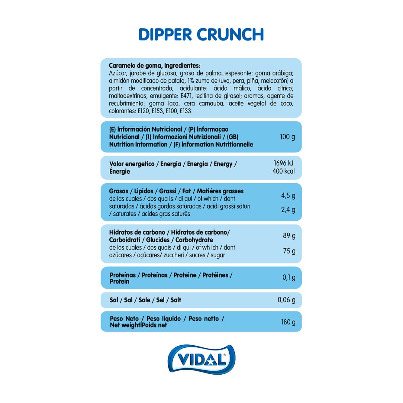 Dipper Crunch caja 10 bolsas doypacks autocierre 180g