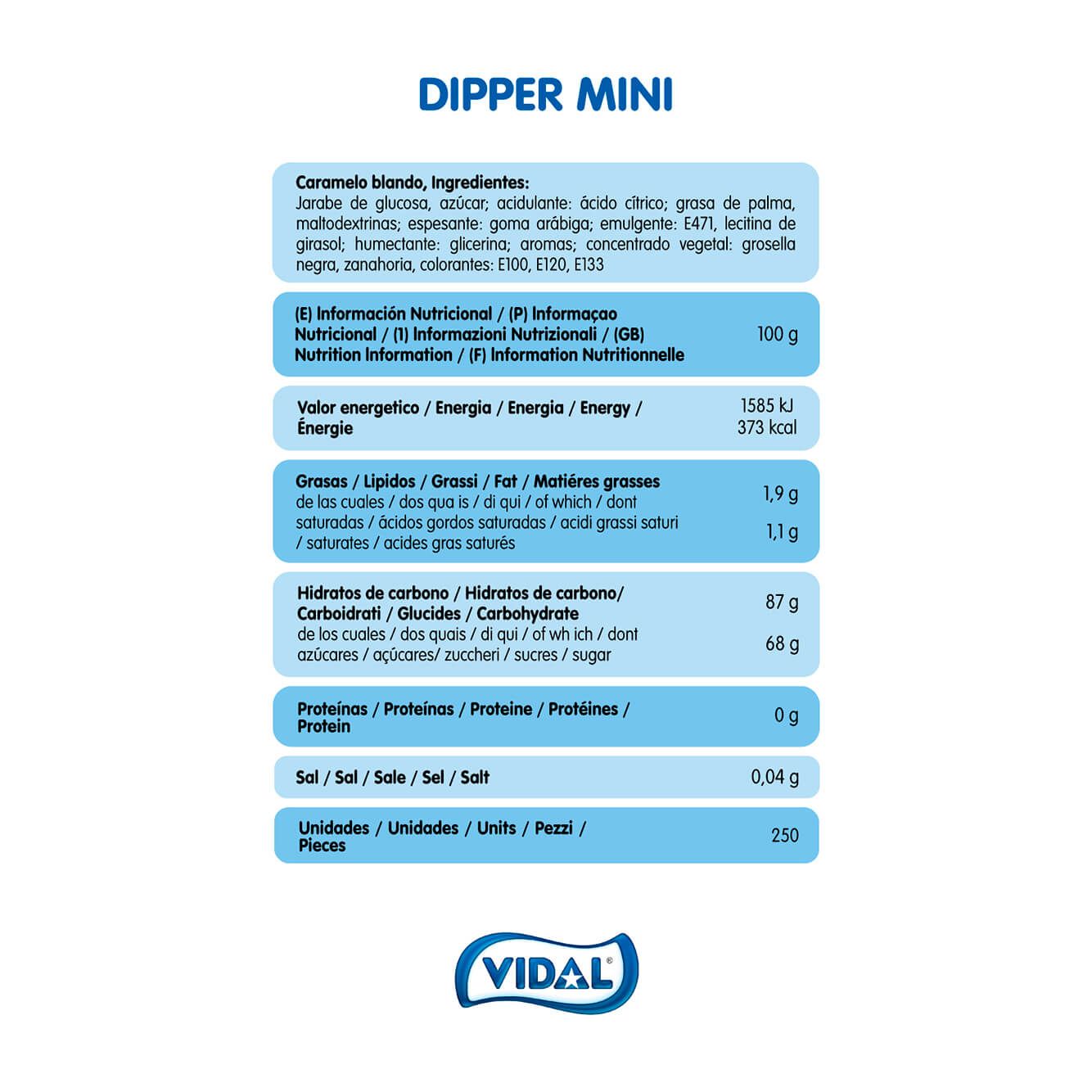 Dipper Mini surtido tarro 250 uds