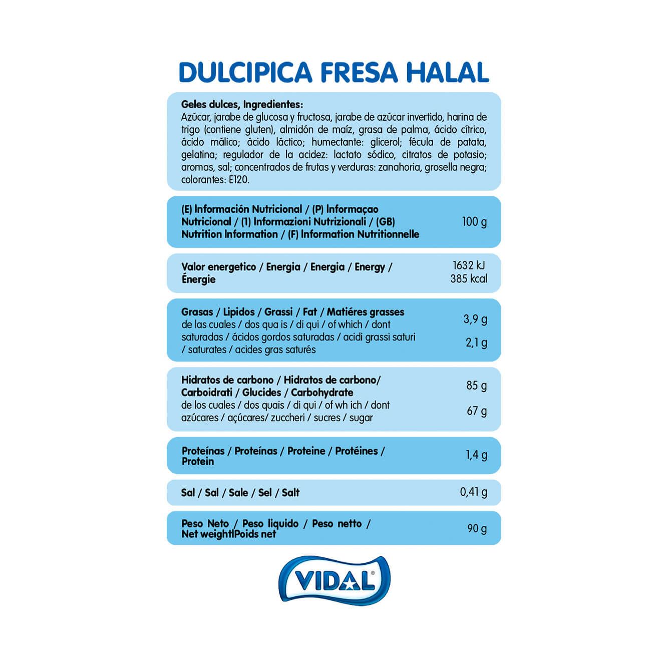 Dulcipica Fresa Halal 14 bolsas de 90g