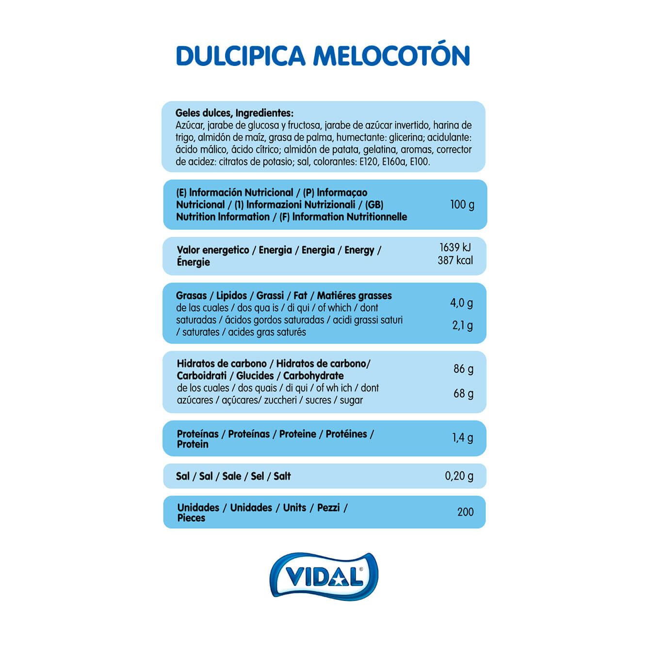 Dulcipica Melocotón bandeja 1,4 Kg