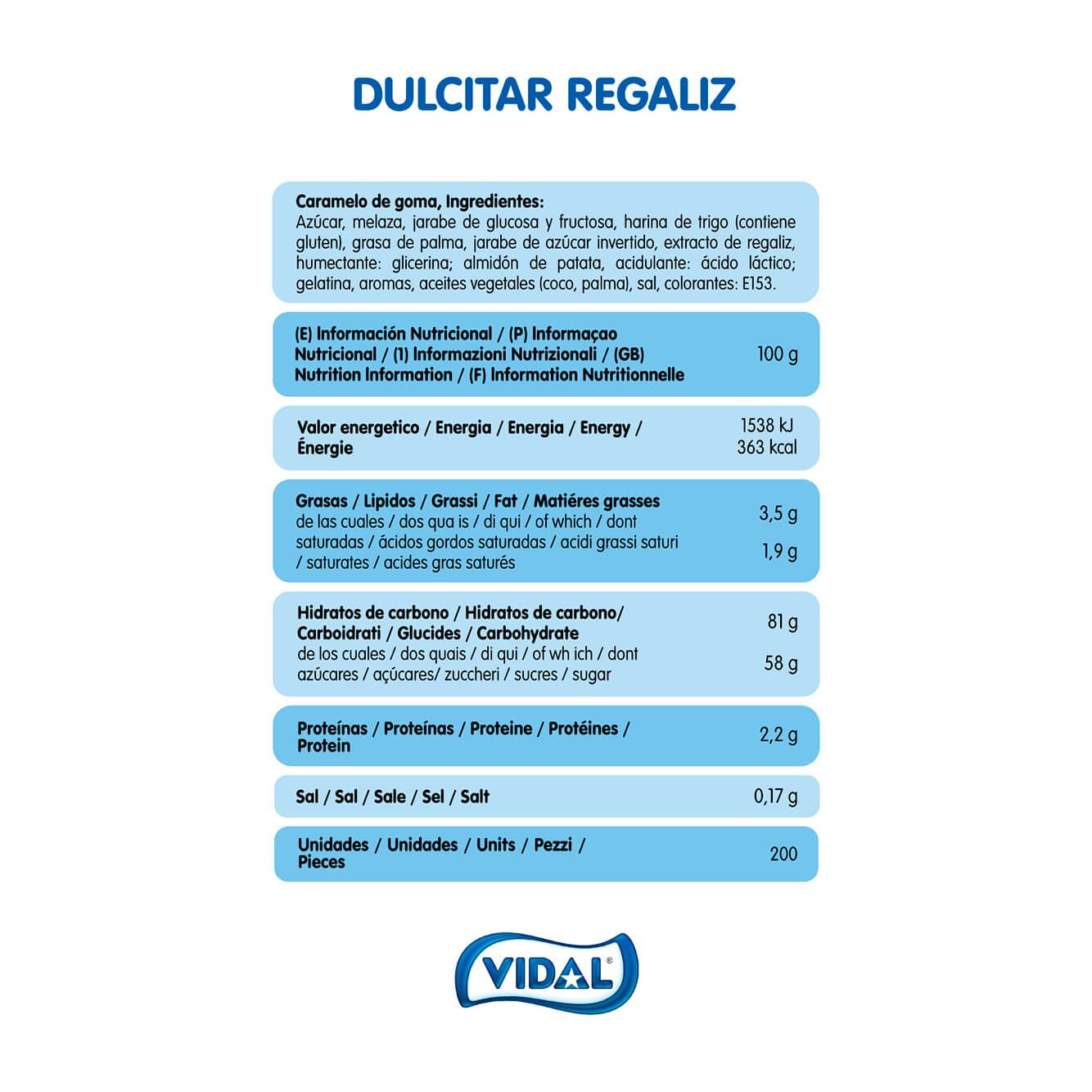 Dulcitar Regaliz bandeja 1,4 Kg