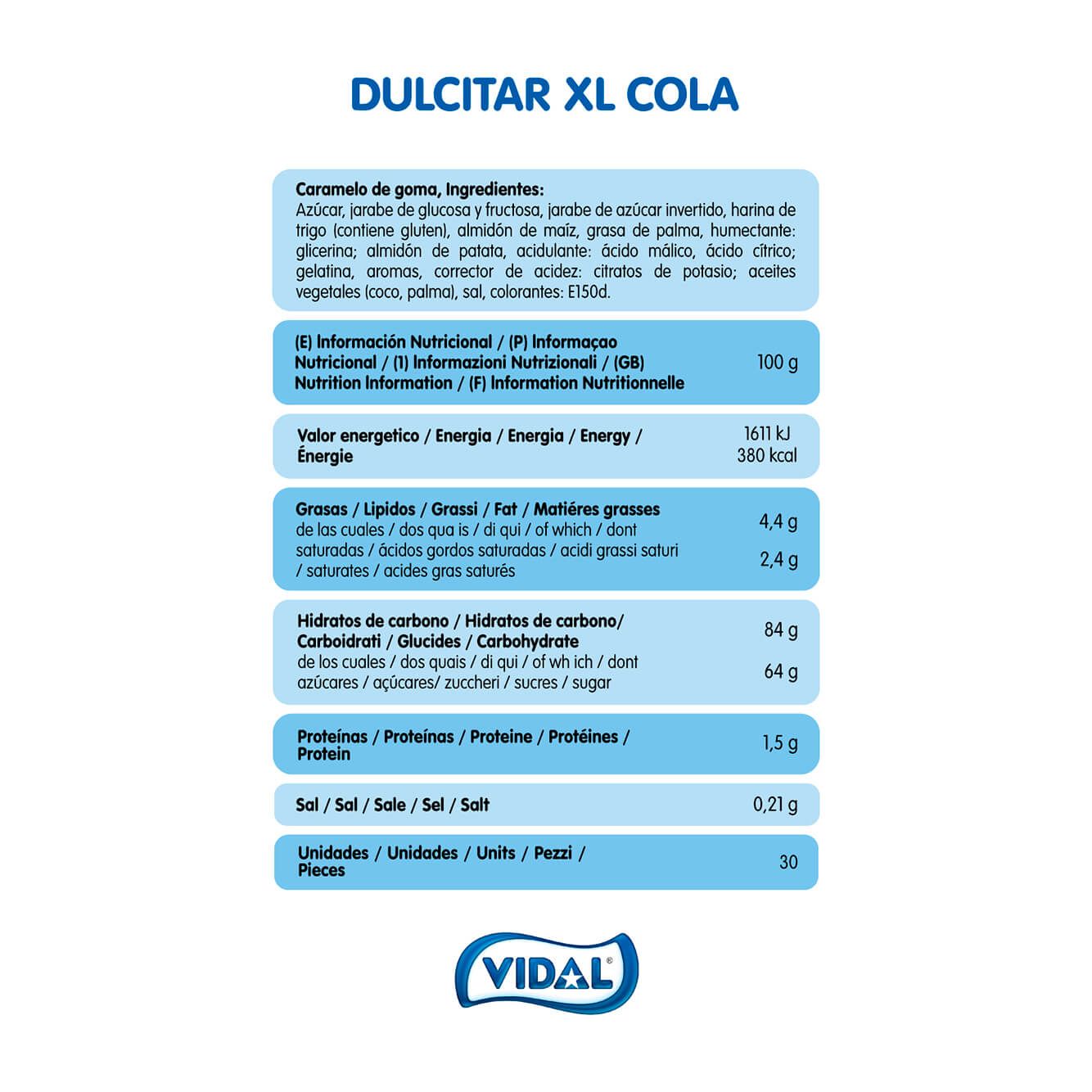Dulcitar XL Cola bandeja de 1,7 Kg