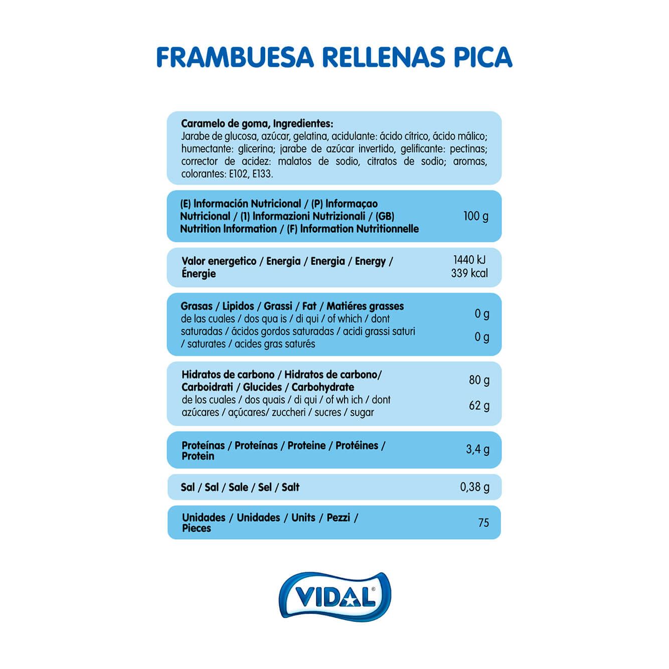 Frambuesa Rellenas pica bandeja 795 g