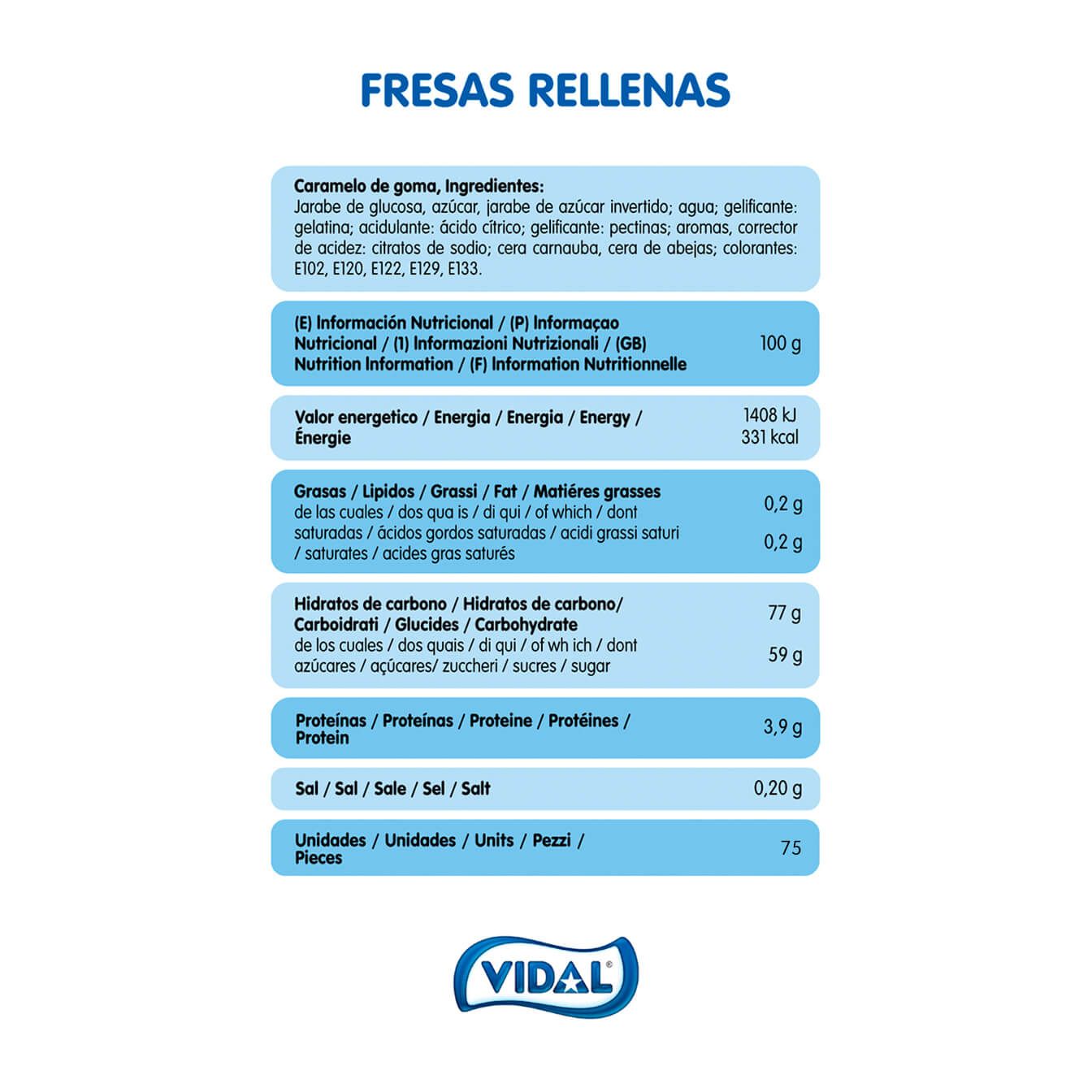 Fresas Rellenas bandeja 795 g