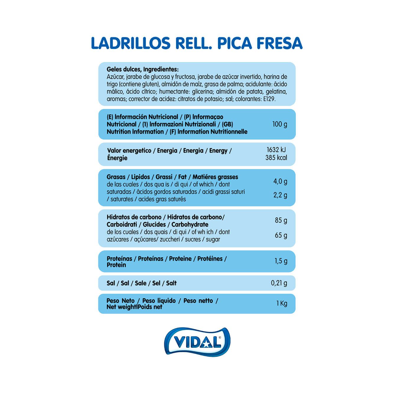 Ladrillos Rellenos Pica Fresa 1 Kg