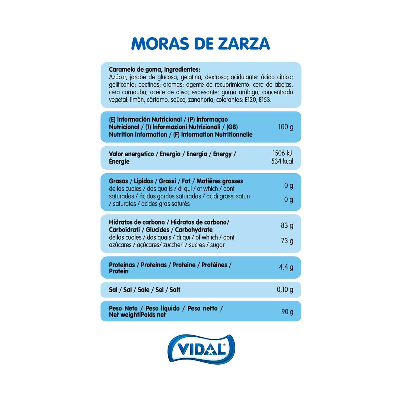 Moras de Zarza 14 bolsas de 90 g