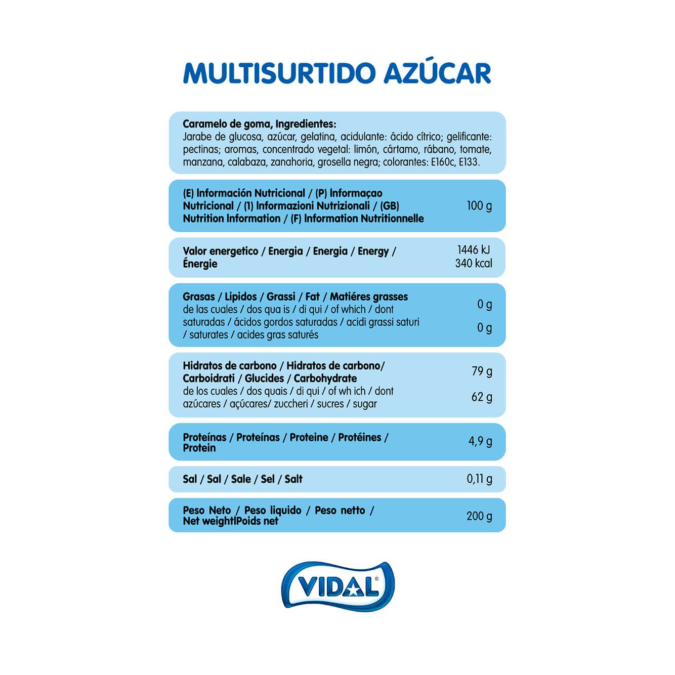 Multisurtido Azúcar 12 tarrinas de 200 g