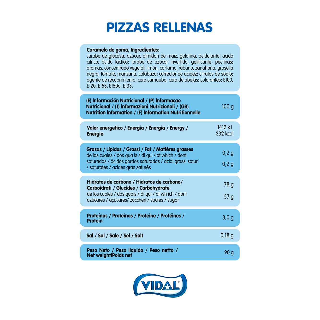 Pizzas Rellenolas 14 bolsas de 90g