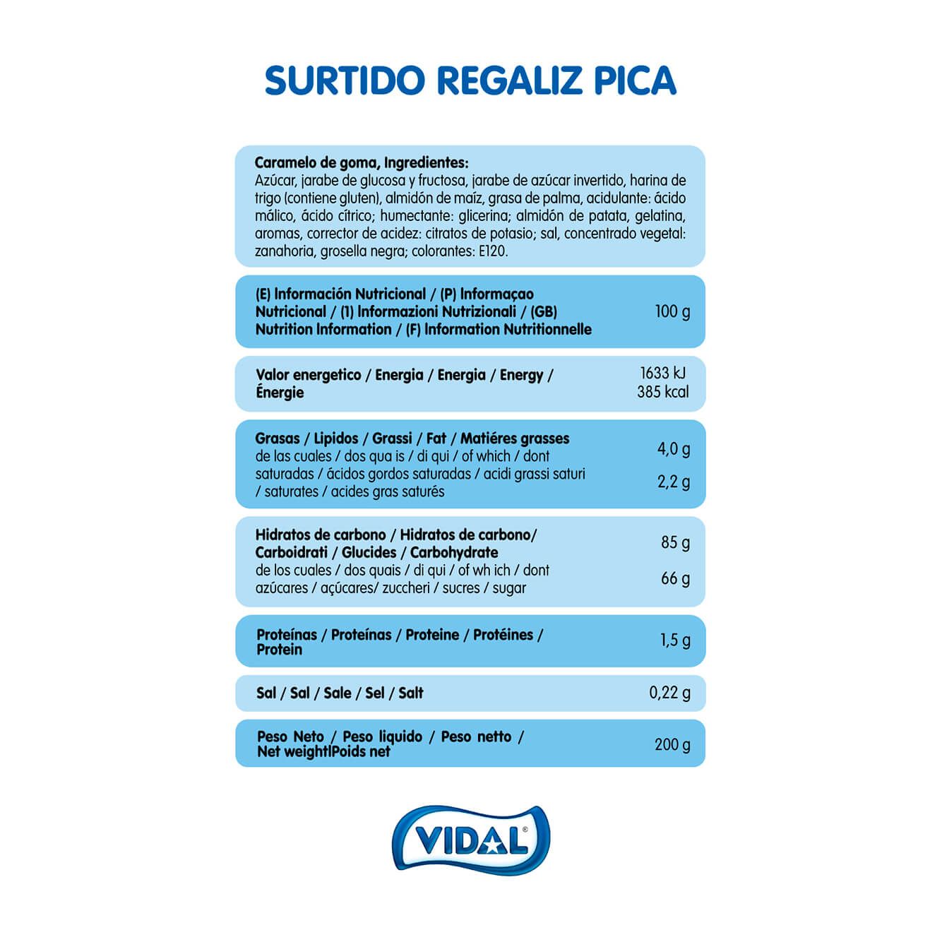 Surtido Regaliz Pica 12 tarrinas de 180g