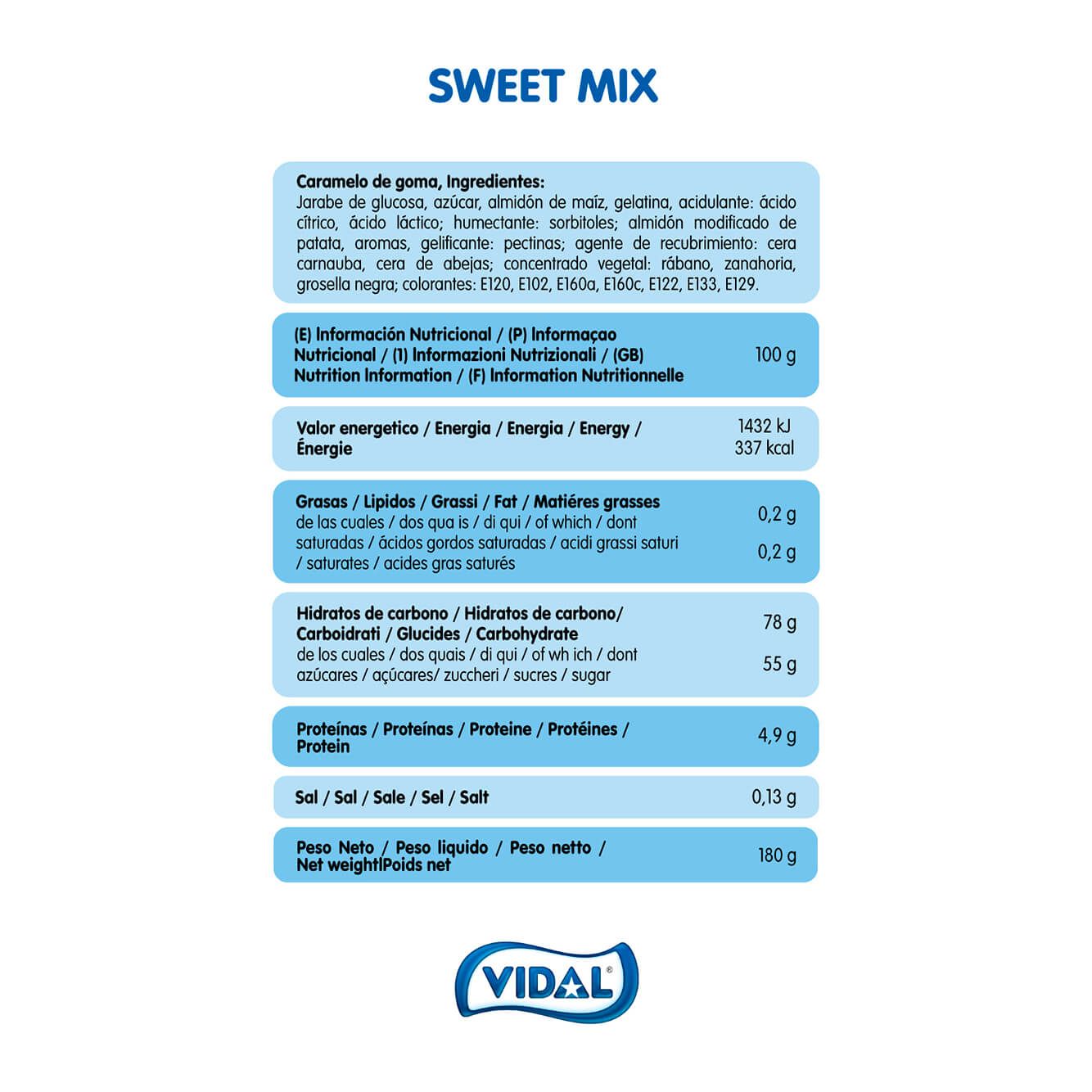 Sweet Mix caja 10 bolsas doypacks autocierre 180g