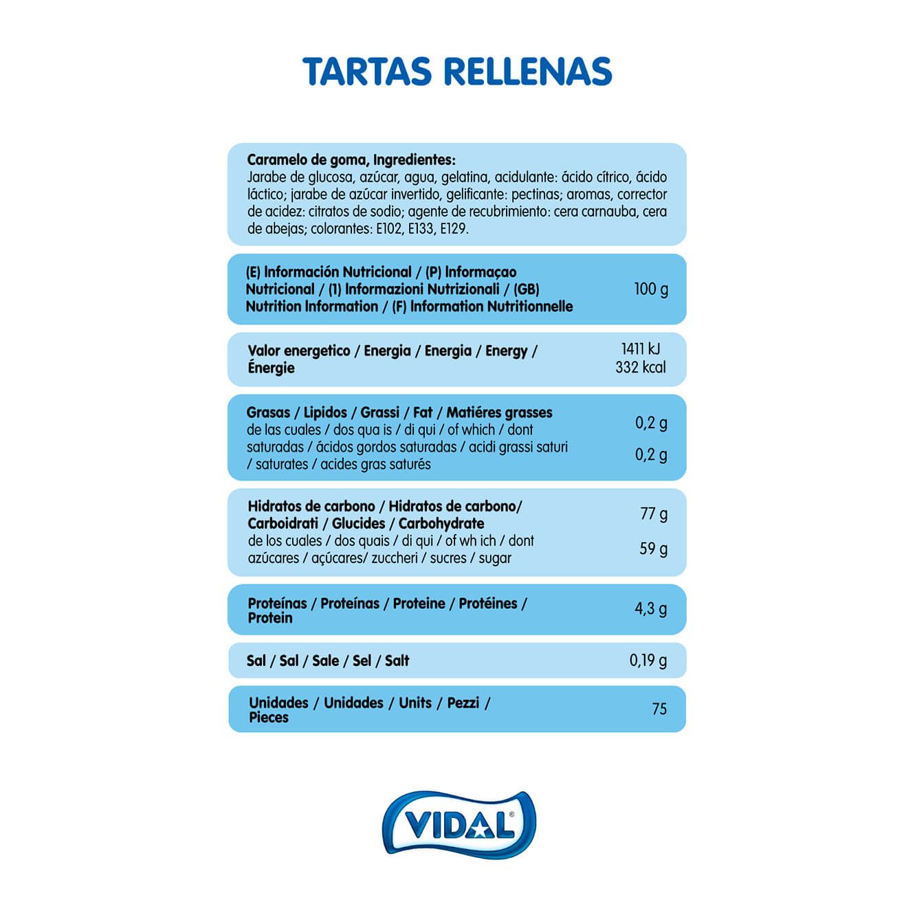 Tartas Rellenas bandeja 795g