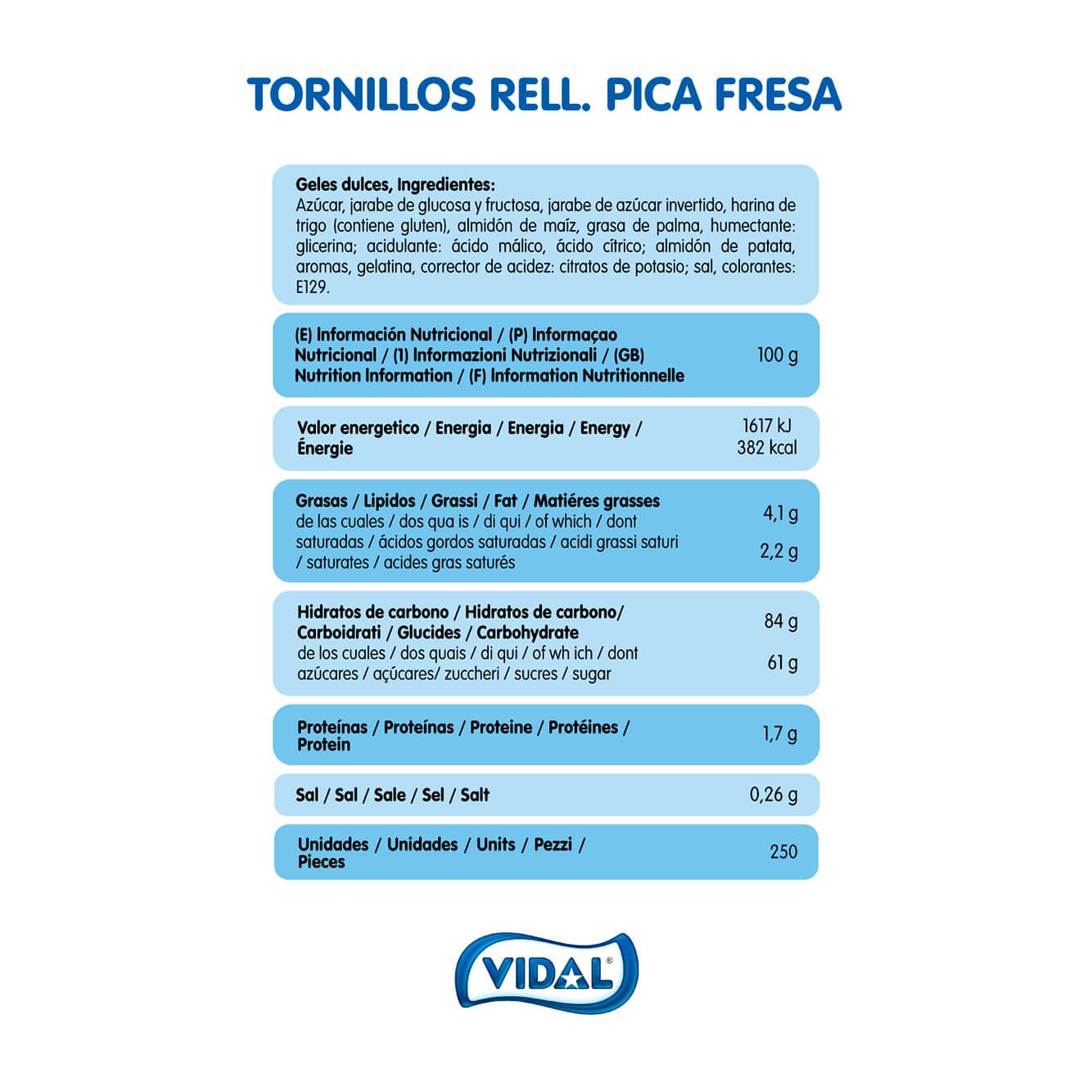 Tornillos Rellenos Pica Fresa bolsa 1,6 Kg