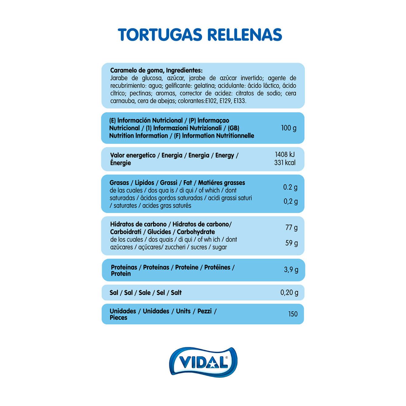 Tortugas Rellenas bandeja 825 g