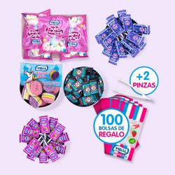 Mesa de chuches envueltas Love Unicornios
