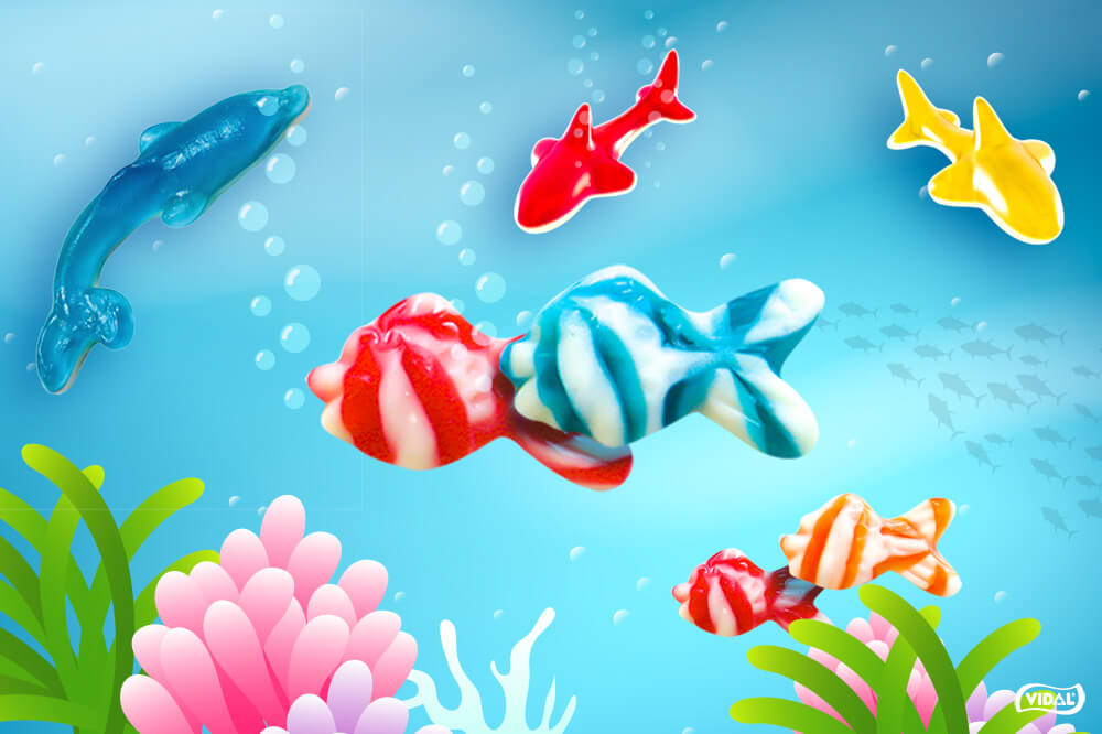 Chuches con forma de animales marinos