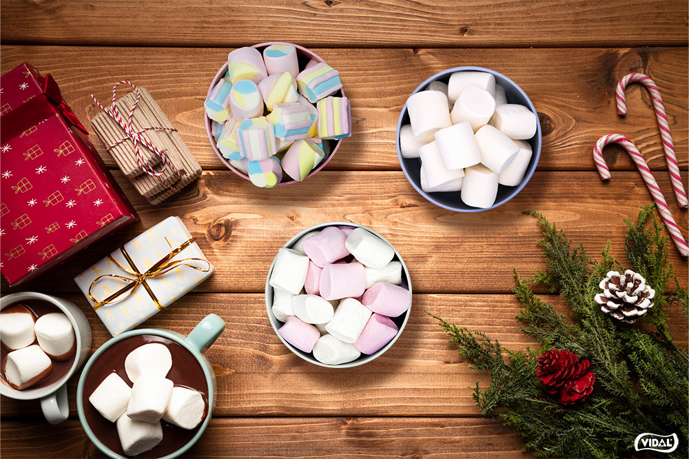 Chocolate con nubes de Navidad