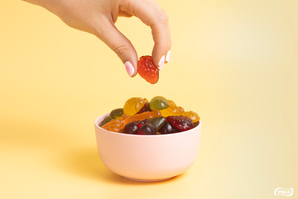 Surtido de frutas de chuches veganas